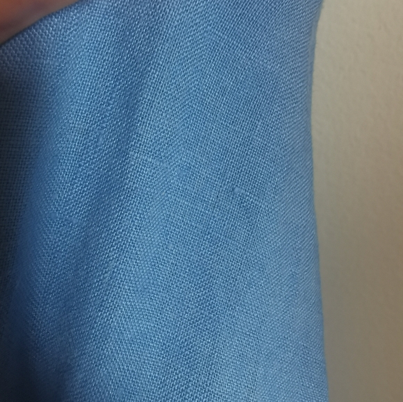 Tristan Light Blue Linen Mens Button-down Shirt Size L - Picture 9 of 9